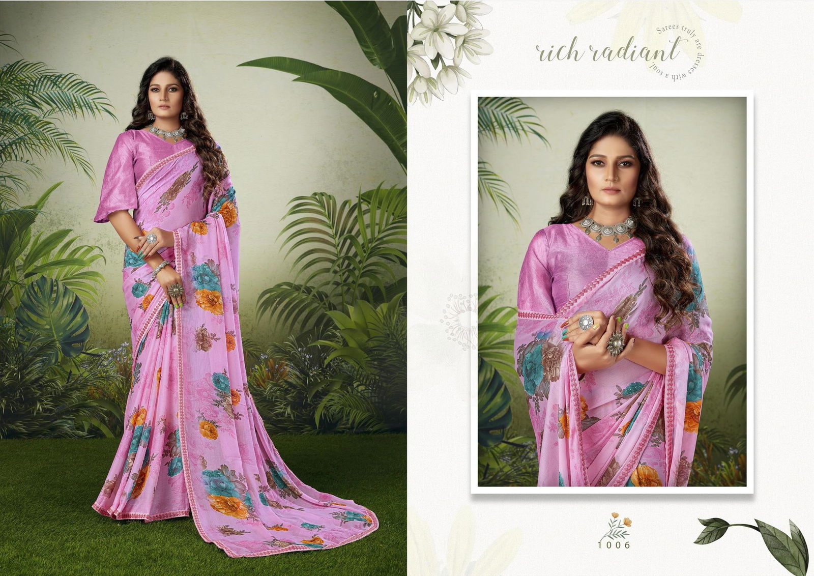 Ratandeep Nayna Moss Fancy Designer Festive Wear Chiffon Saree Collection